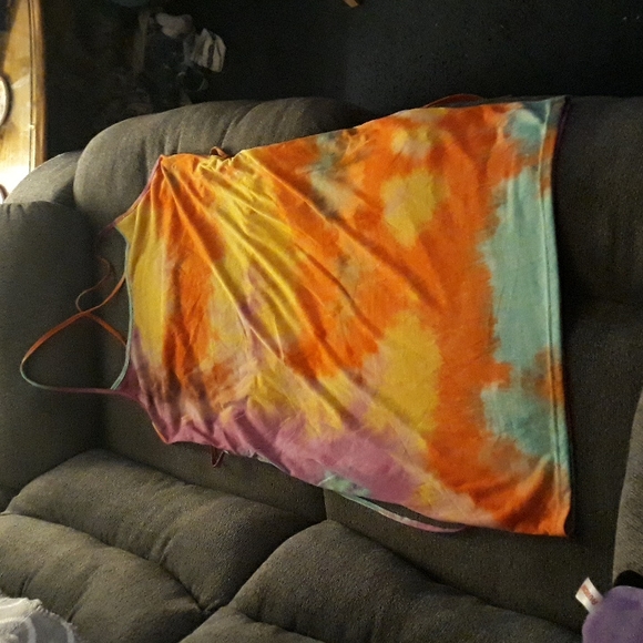 SHEIN curve tie dye strappy backed womens top - Picture 9 of 13